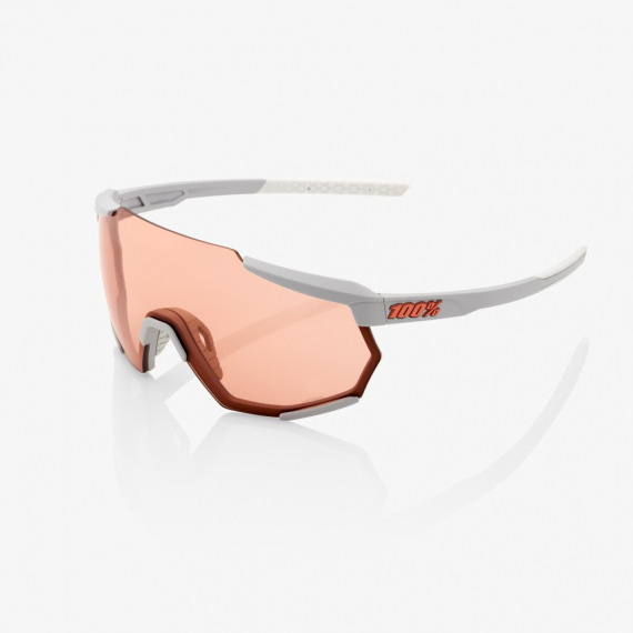 100% okuliare RACETRAP Soft Tact Stone Grey HiPer ružové sklá