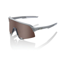 100% okuliare S3 Soft Tact Stone Grey HiPER Crimson strieborné zrkadlové sklá