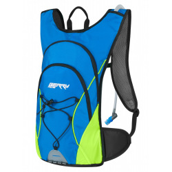 FORCE batoh BERRY ACE PLUS 12L + 2L rezervoár modro-fluo