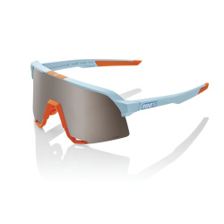 100% okuliare S3 Soft Tact Two Tone HiPER strieborné zrkadlové sklá