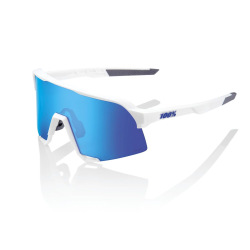 100% okuliare S3 Matte White HiPER Blue Multilayer modré zrkadlové sklá
