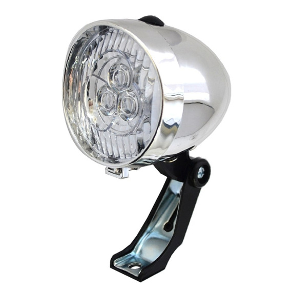 NEXELO predné svetlo RETRO 3LED strieborné batériové