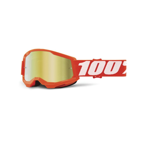 100% detské okuliare Strata 2 Neon Orange zlaté zrkadlové sklá