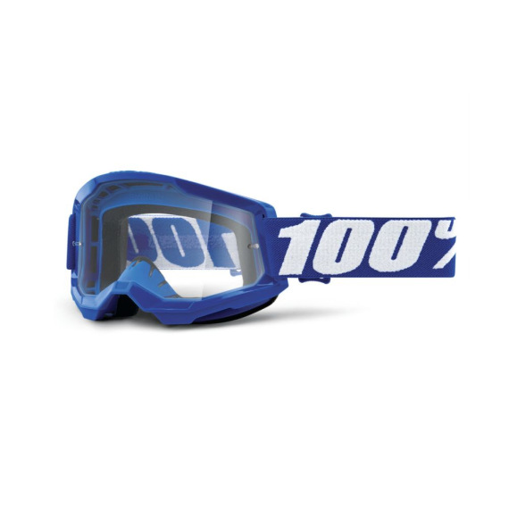 100% okuliare Strata 2 MX MTB Blue číre sklá