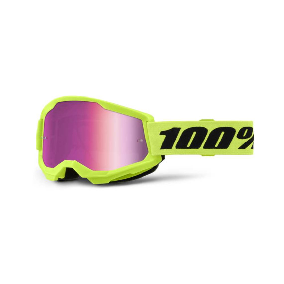100% okuliare Strata 2 Neon Yellow ružové zrkadlové sklá