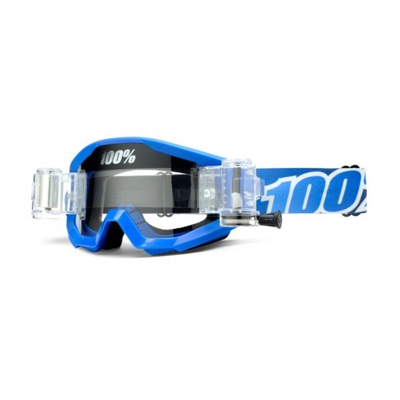  100% okuliare Strata MX MTB Roll off Blue Lagoon číre sklá