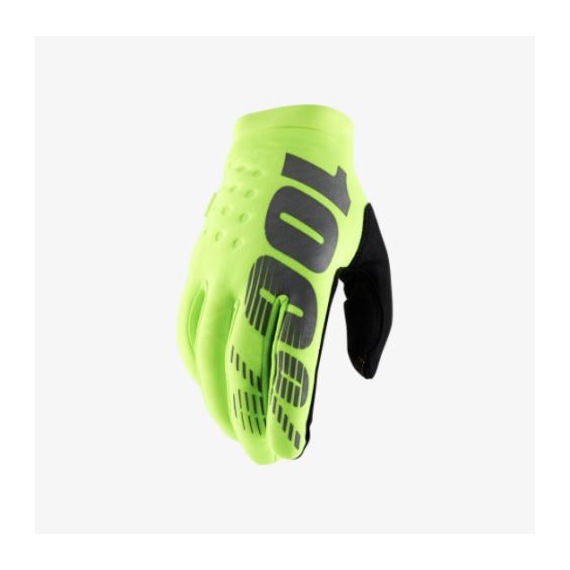 100% rukavice Brisker Fluo Yellow