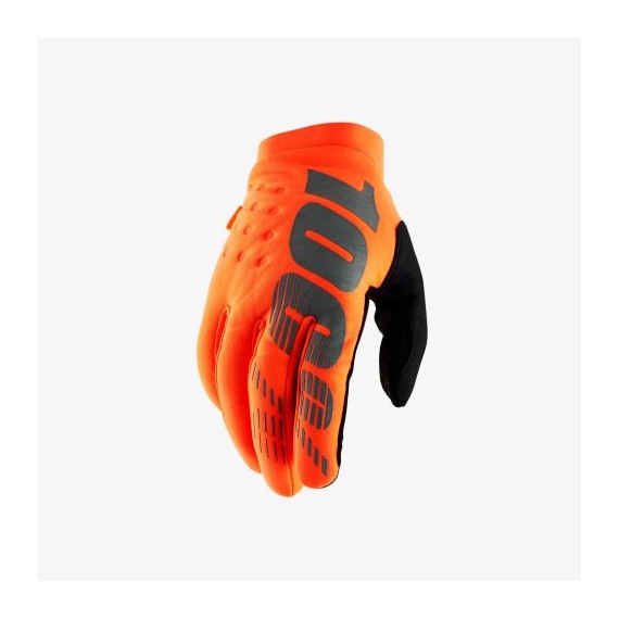 100% rukavice Brisker Fluo Orange/Black 2019