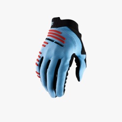 100% rukavice R-Core LIGHT BLUE/FLUO RED