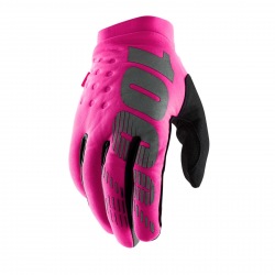 100% dámske rukavice Brisker NEON PINK/BLACK