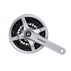 SHIMANO kľuky Tourney TY501 170mm 42-34-24z. 6-7-8-k. strieborné