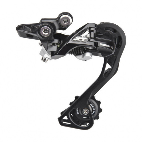 SHIMANO Prehadzovačka XT M781 10-k. čierna super dlhé ramienko Shadow