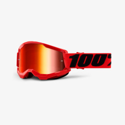 100% okuliare Strata 2 MX MTB Red červené zrkadlové sklá