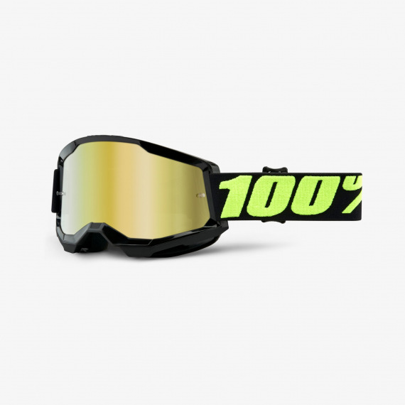 100% okuliare Strata 2 MX MTB Upsol zlaté zrkadlové sklá