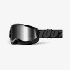100% okuliare Strata 2 MX MTB Black strieborné zrkadlové sklá