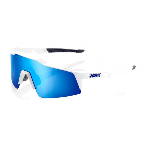 100% okuliare Speedcraft XS MATTE WHITE MULTILAYER modré zrkadlové sklá