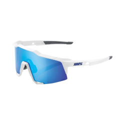 100% okuliare Speedcraft MATTE WHITE HIPER modré zrkadlové sklá